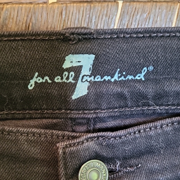 7 For All Mankind Black Straight Leg Jeans - Picture 2 of 5